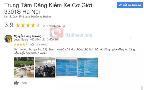 Đánh giá về trung tâm đăng kiểm xe Hà Đông Hà Nội