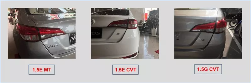 Cụm đèn trước trên 3 phiên bản của Vios 2019