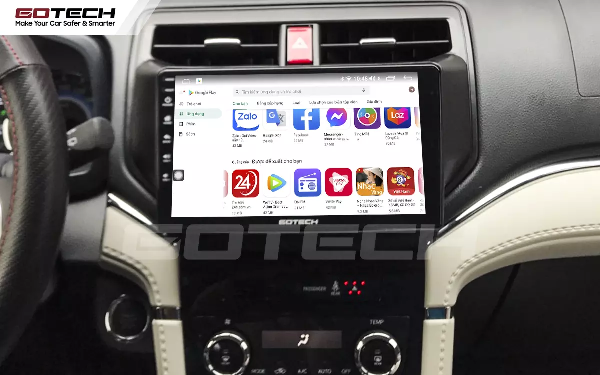 Giải trí đa phương tiện trên màn hình ô tô thông minh GOTECH cho xe Toyota Rush 2018-2022
