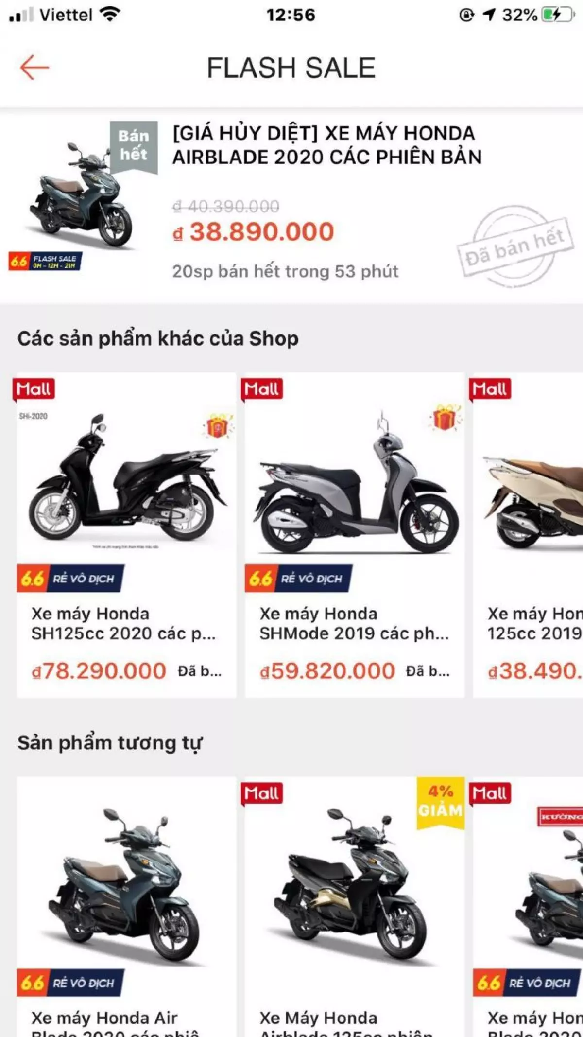 Mua xe máy online được giám giá khá nhiều