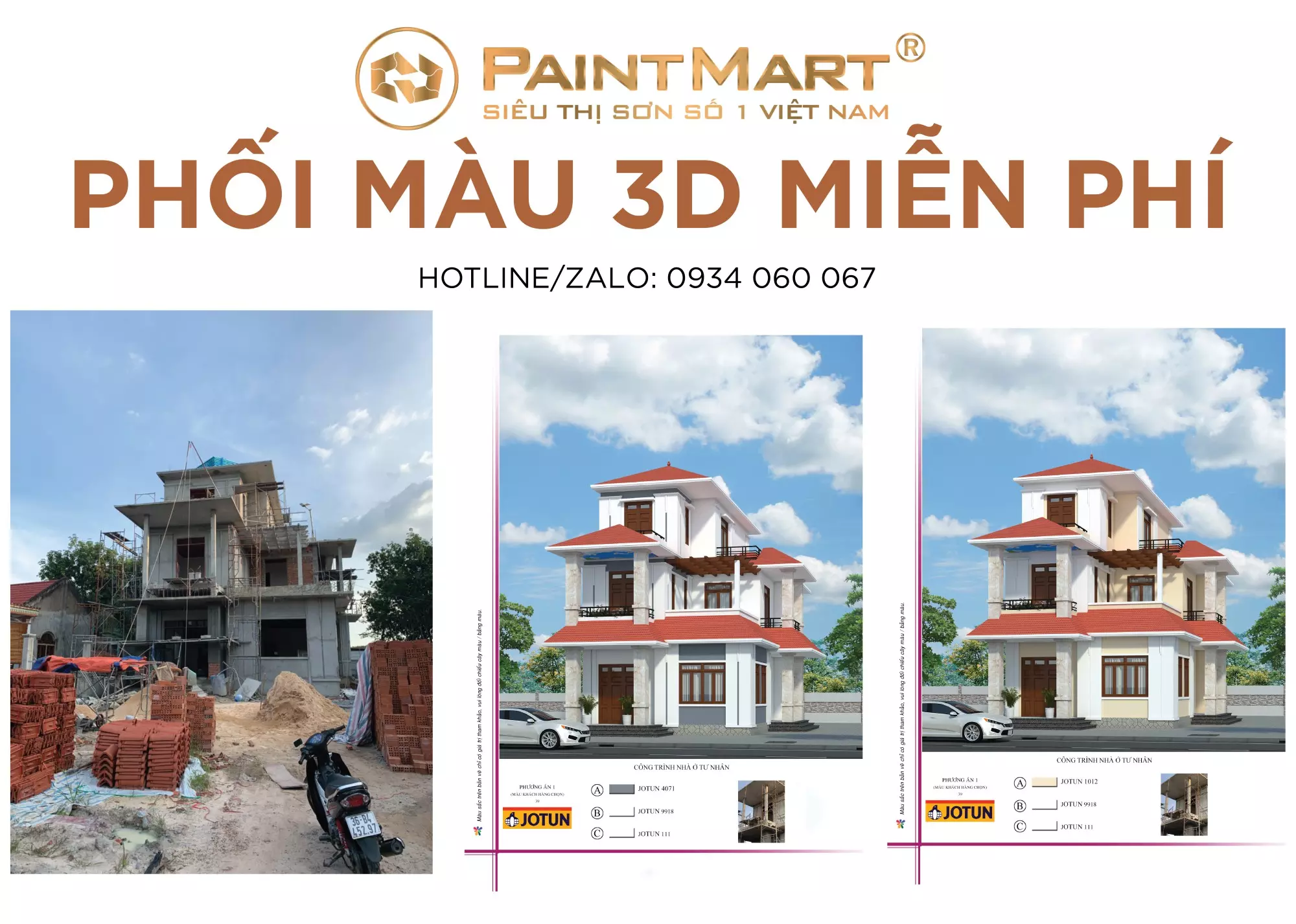 PHỐI MÀU SƠN NHÀ 3D MIỄN PHÍ