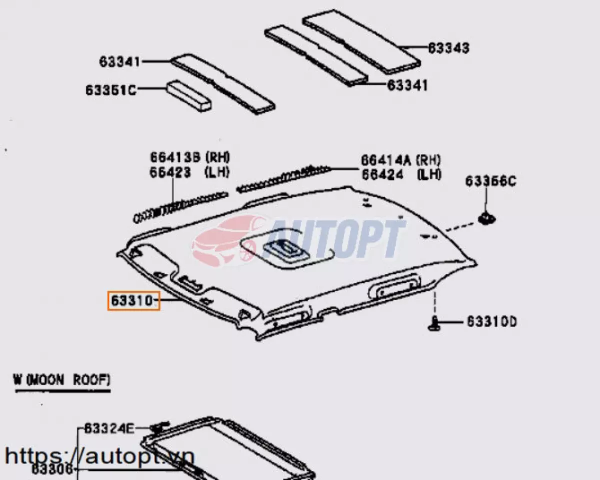 TRẦN XE TOYOTA ALTIS 1.8 2001-2003 - Phụ tùng ô tô AutoPT