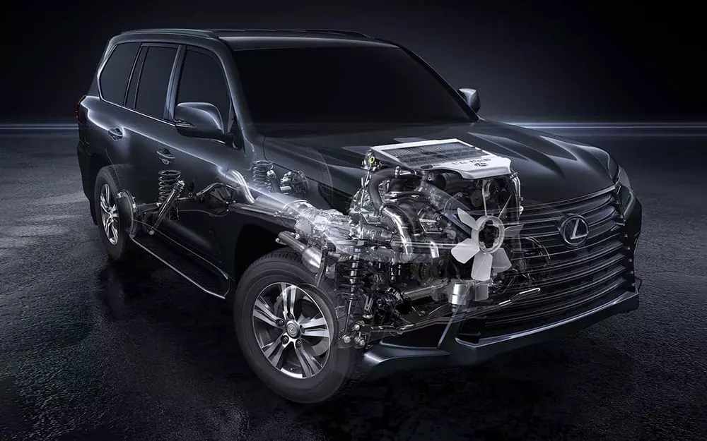 Động cơ xe Lexus LX 570 2021.