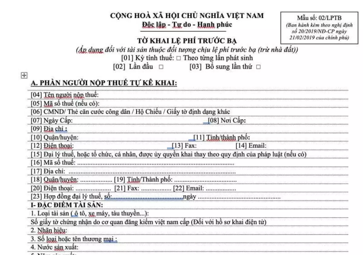 Lệ phí trước bạ ô tô cũ là gì?