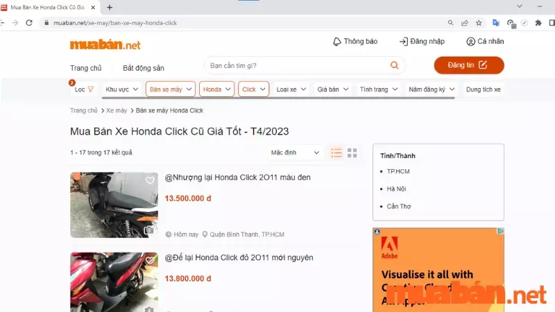 Có nên mua xe Click cũ dòng Honda Click 125cc?