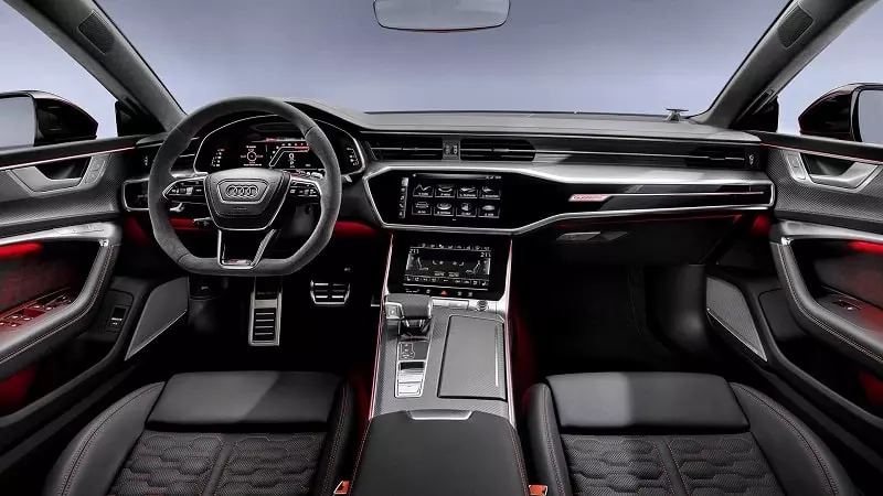 Audi RS7 Sportback còn sử dụng tổ hợp màn hình cảm ứng kép MMI cùng buồng lái ảo Audi Virtual Cockpit