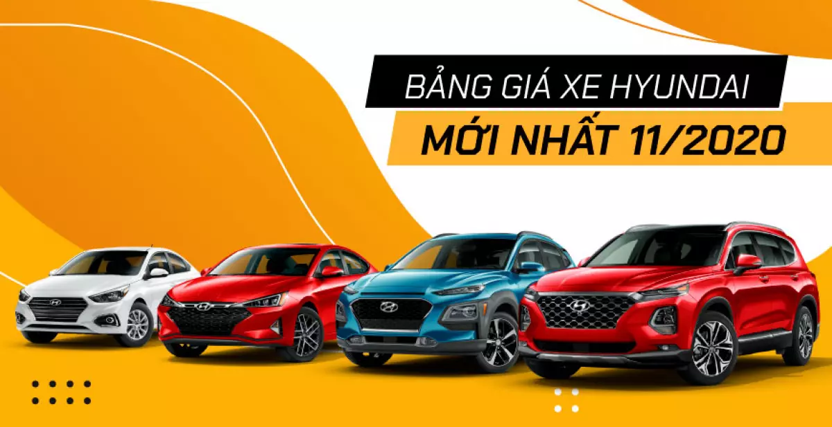 bảng giá xe hyundai mới nhất tháng 11/2020