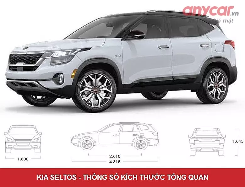 KIA Seltos sở hữu ngoại hình cân đối, đồ sộ với chiều dài cơ sở lên đến 2.610mm