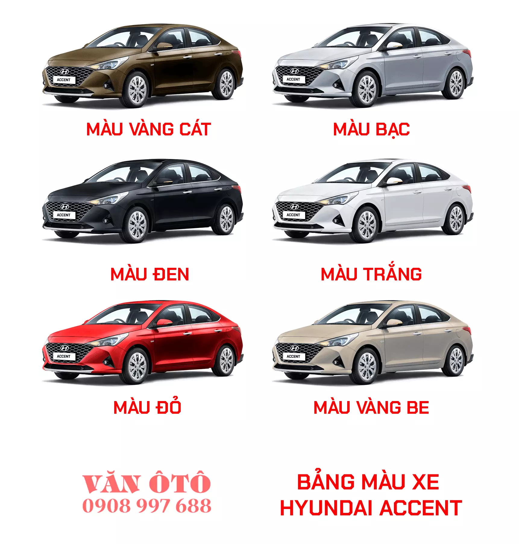 Bảng màu xe Hyundai Accent 2022