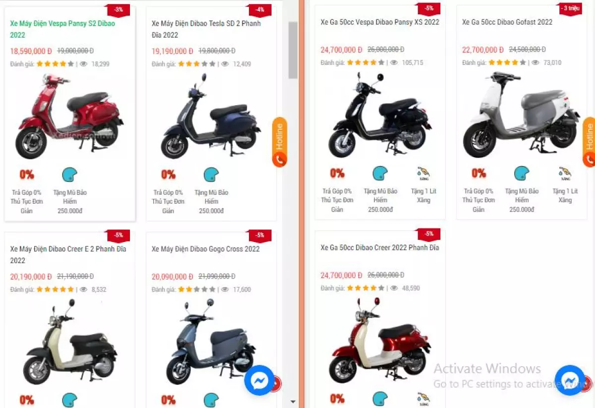 Xe điện, xe 50cc Dibao