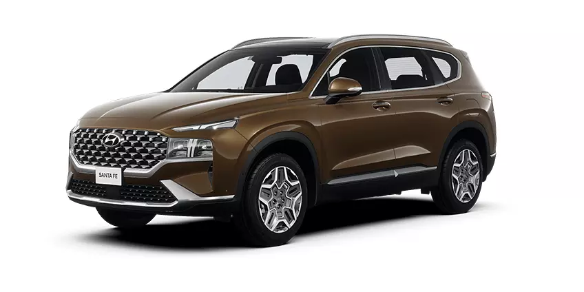 Hyundai Santafe tiêu chuẩn 2022 màu vàng cát