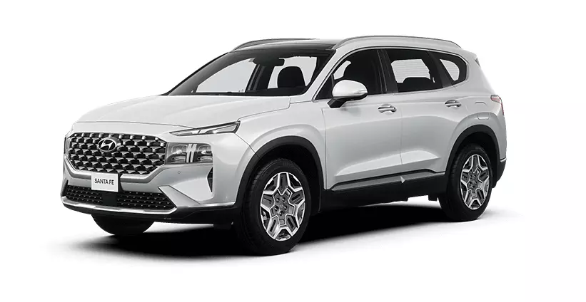 Hyundai Santafe tiêu chuẩn 2022 màu trắng