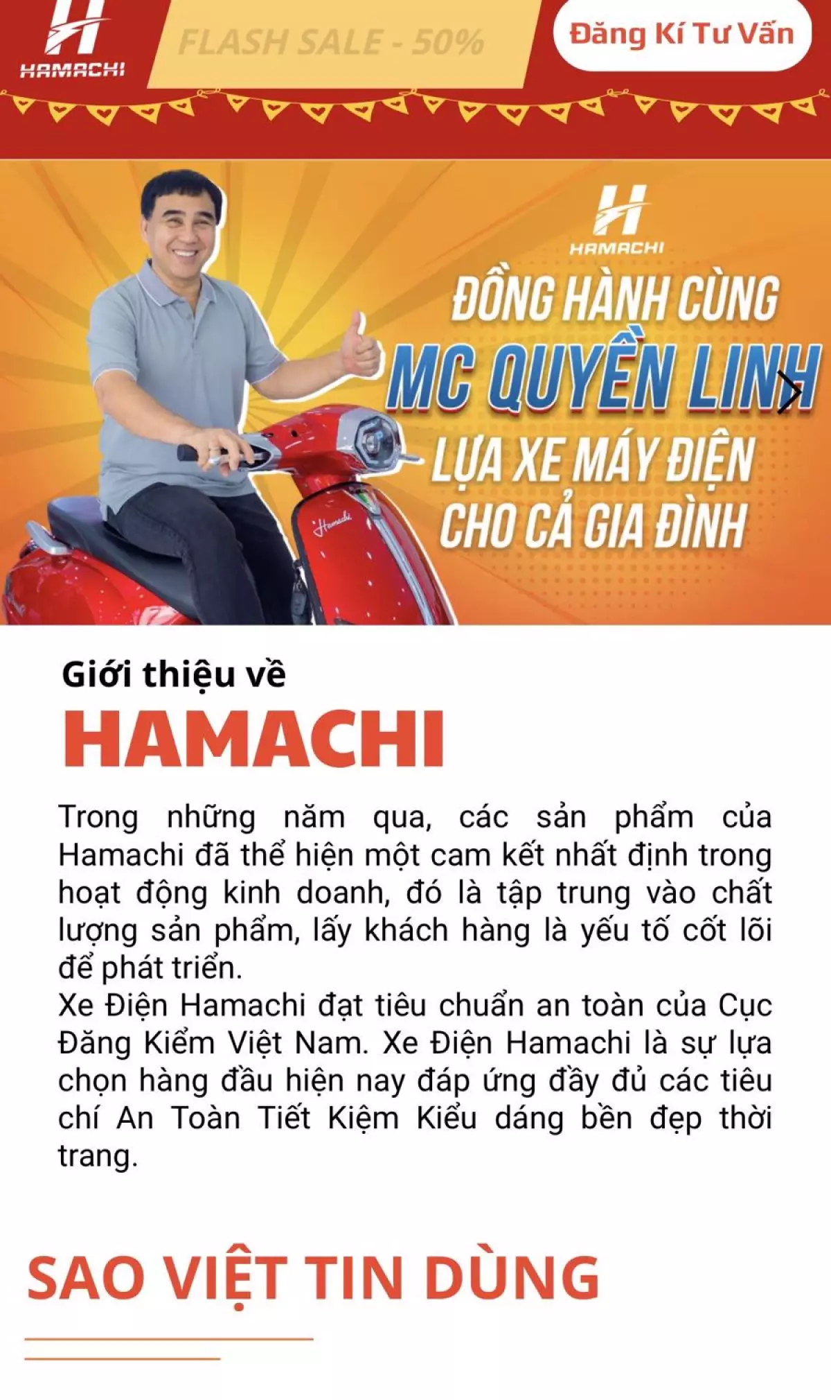 Hình ảnh "sao việt" quảng bá cho xe điện Hamachi.