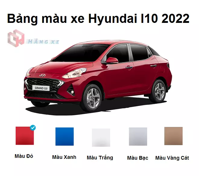 Bảng màu xe Hyundai I10 mới