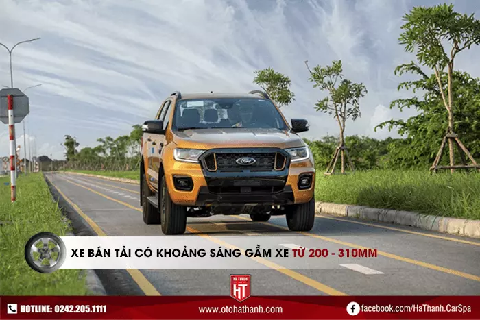 Khoảng sáng gầm các dòng xe bán tải