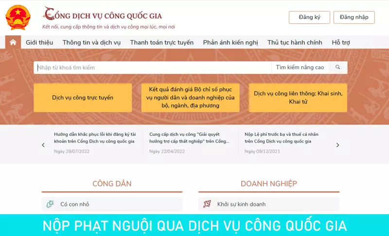 Tra cứu, thanh toán vi phạm giao thông