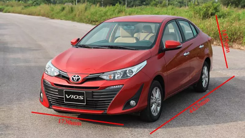 Kích thước xe con Vios 4 chỗ