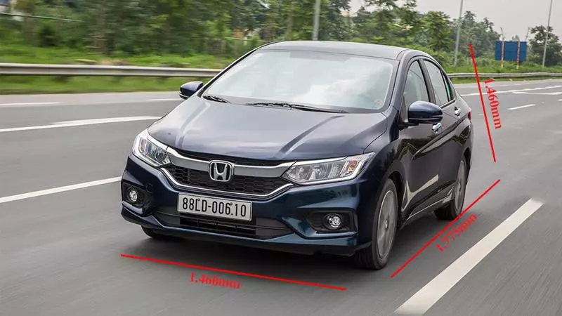 Chiều dài xe 4 chỗ Honda City