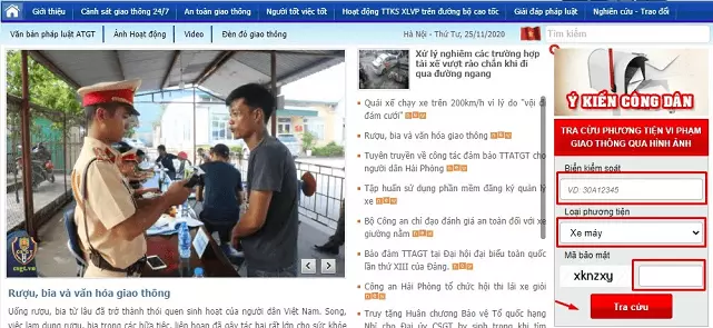 Cách tra cứu phạt nguội ô tô online