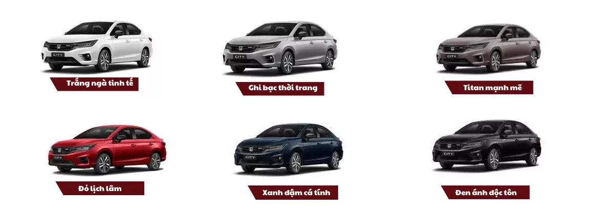 Bảng màu Honda City RS 2022