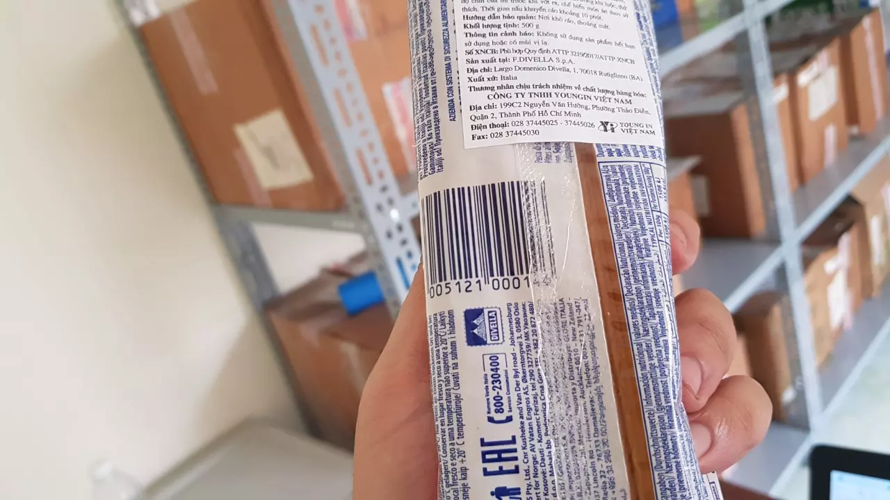 Hàng công ty Divella của HangNgoaiNhap luôn có mã barcode an toàn