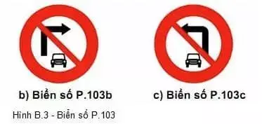 Biển báo P.103b, cấm xe ô tô rẽ trái