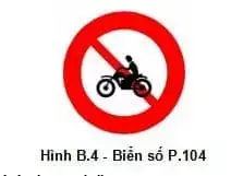 Biển báo P.104, cấm xe mô tô