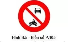 Biển báo P.105, cấm xe ô tô và xe mô tô