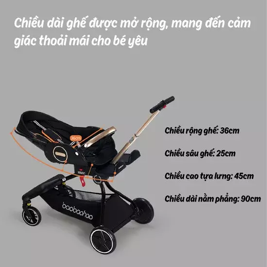 Ghế ngồi xe đẩy du lịch Baobaohao V9