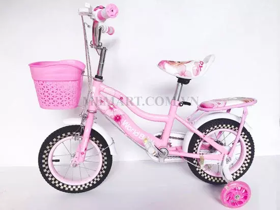 Xe đạp cho bé gái màu hồng Baoleqi