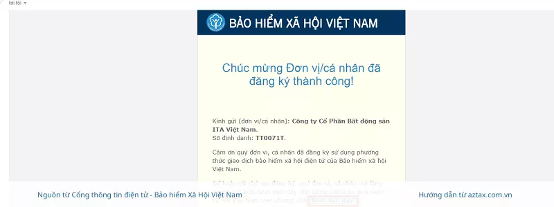 Màn hình email xác nhận kích hoạt