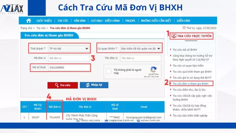 Cách tra cứu mã đơn vị BHXH sau khi xin cấp mã đơn vị BHXH qua mạng