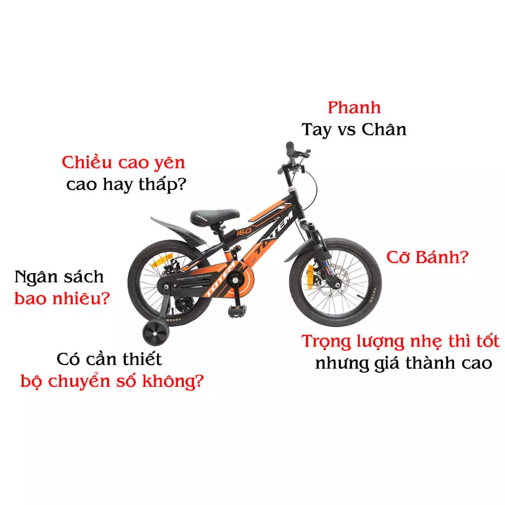 Xe Đạp Trẻ Em 16 Inch NMT BIKE - Sườn 2 Ống