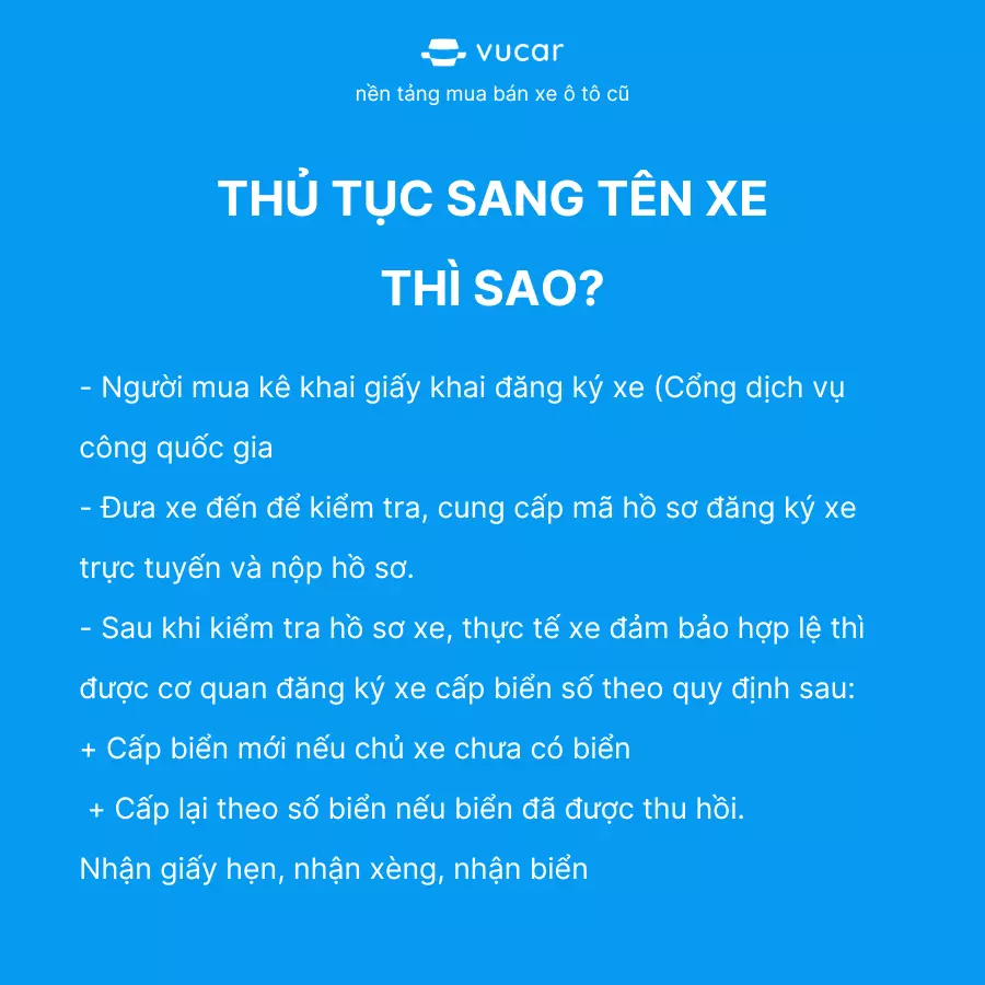 Hồ sơ sang tên xe cần có gì