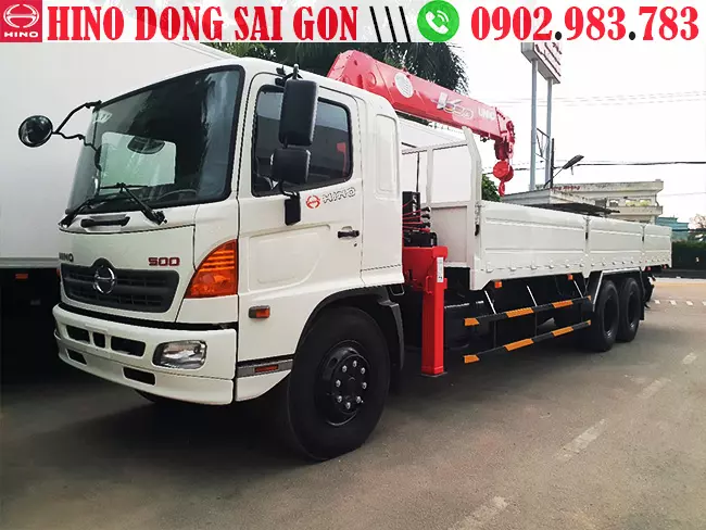 Hino 15 tấn thiết kế gắn cẩu 5 tấn trên dòng xe ga cơ euro 2 đã ngưng lắp ráp