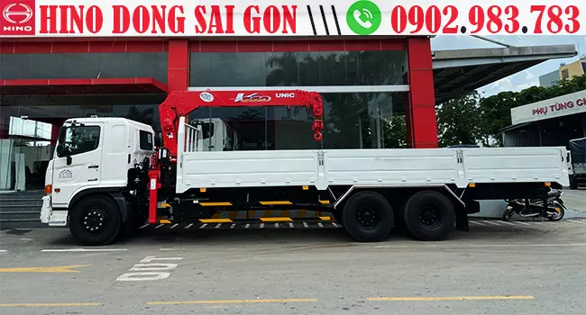 Thùng lửng cẩu có chiều dài thùng 8m5 (8,5m) sau khi lắp đặt cẩu Unic 5 tấn