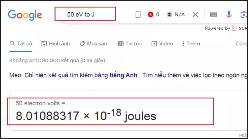 Nhập cú pháp vào trang chủ Google