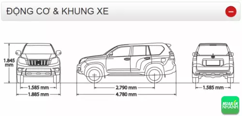 Động cơ và khung xe Land Cruiser Prado 2016