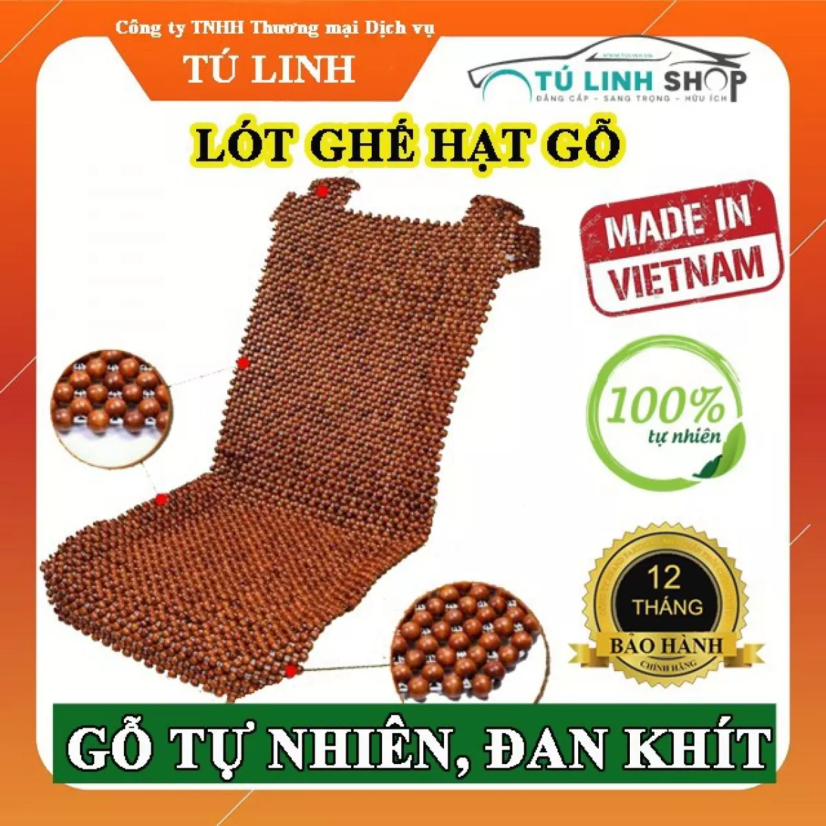 Lót hạt gỗ nhãn, Hương, Pơ mu cho ghế ô tô và ghế văn phòng