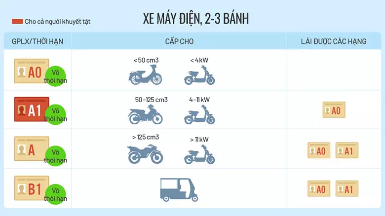 Các loại giấy phép lái xe không thời hạn