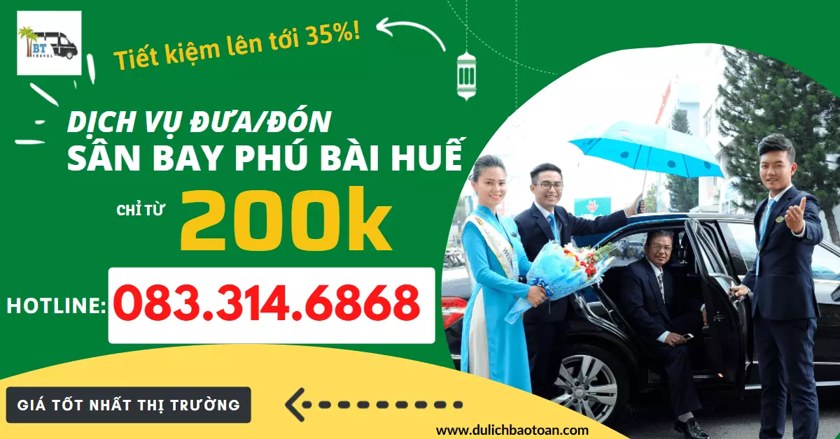 xe đón sân bay phú bài huế