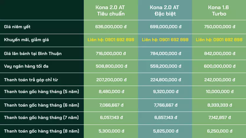 Giá lăn bánh Hyundai Kona 2020