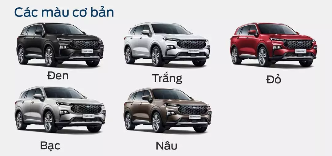 Bảng màu xe Ford Territory Trend