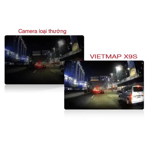 Vietmap X9S được trang bị cảm biến ảnh Sony ghi hình rõ nét ngay cả ban đêm