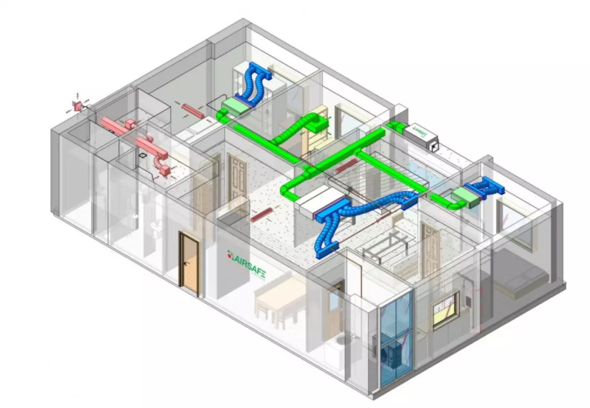 Mô hình căn hộ chung cư sử dụng hệ thống lọc khí tổng AIRSAFE