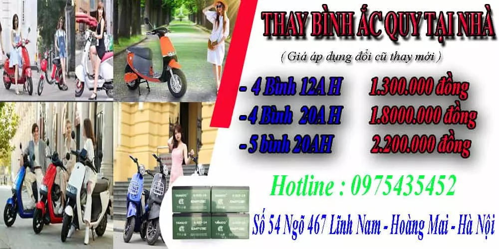 thay bình ắc quy xe đạp điện tại Việt Cường