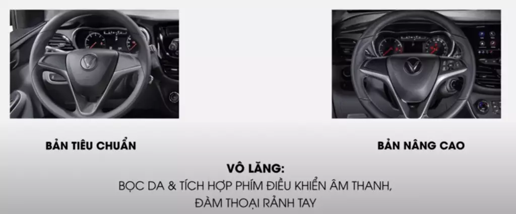 So sánh vô-lăng của Fadil tiêu chuẩn và Fadil nâng cao