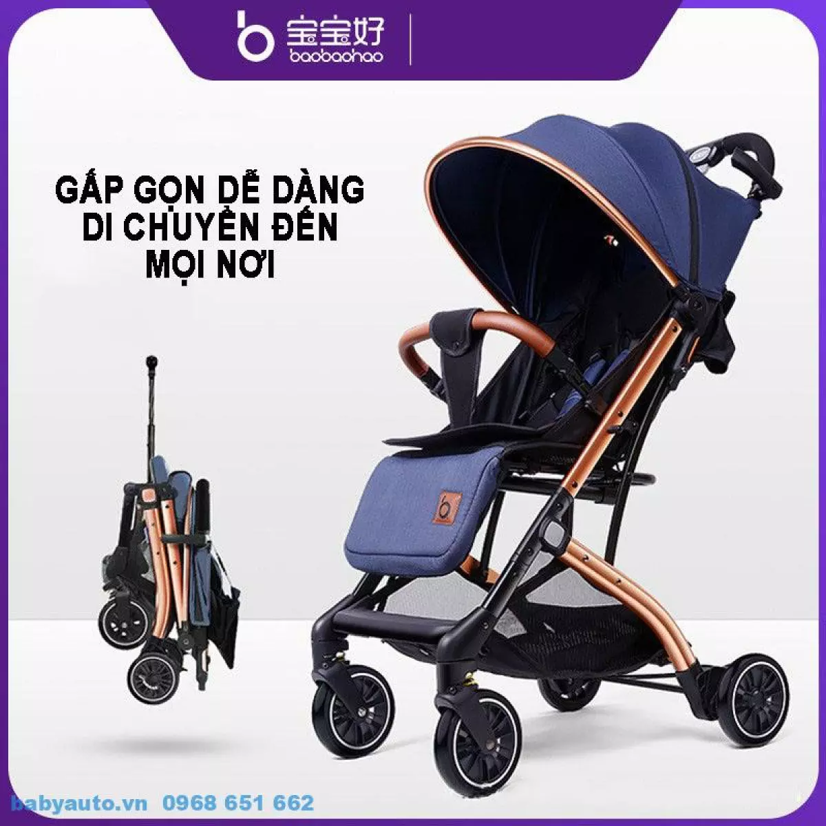 Xe đẩy cho bé du lịch gấp gọn Baobaohao QZ1