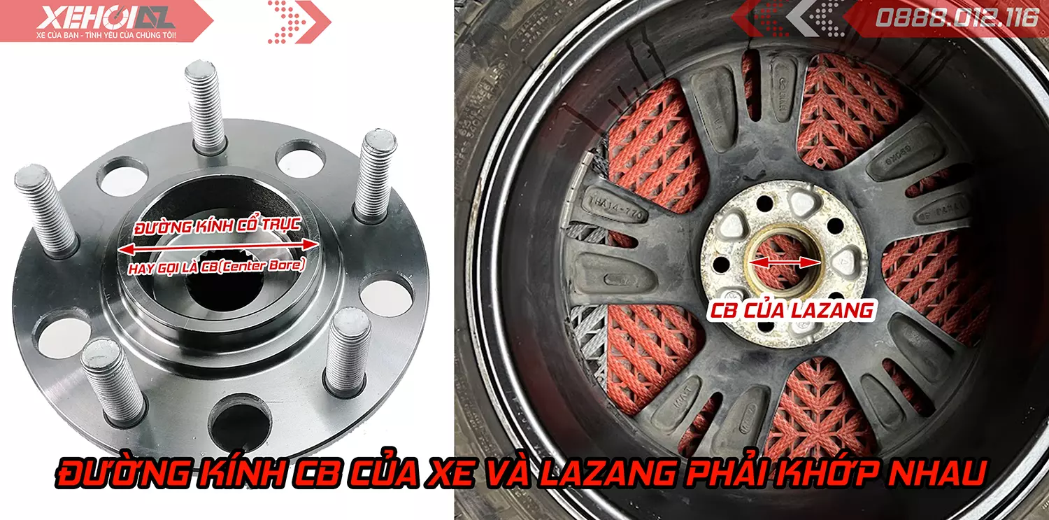 Thông số CB(Center Bore) của lazang ô tô