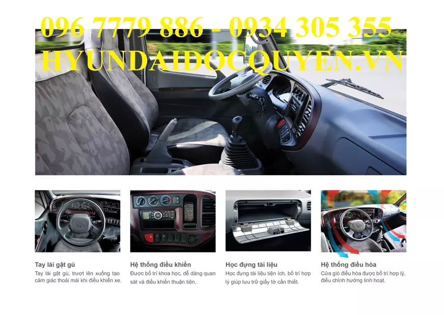 Nội thất xe tải Hyundai HD650